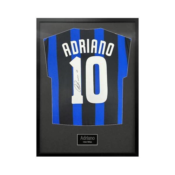 Adriano Signed Inter Milan Shirt Standard Frame