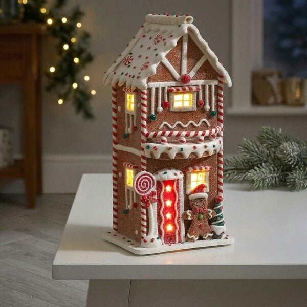 Garden Greatness Hand-Painted LED Gingerbread House Ornament
