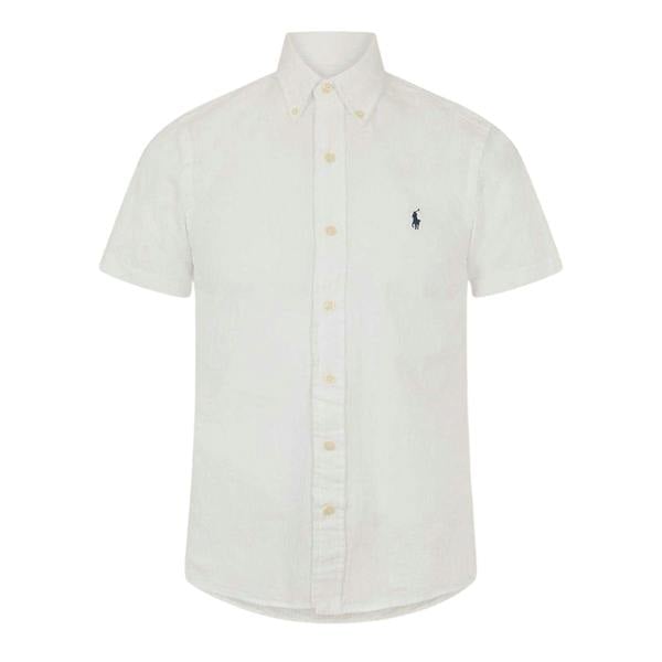 Ralph Lauren Mens Short-Sleeved Shirt - White - 
