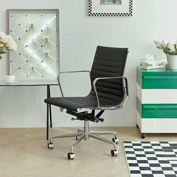 Rangi Leather Office Chair, Hight Back, Black-Weilai Concept-Weilai Concept