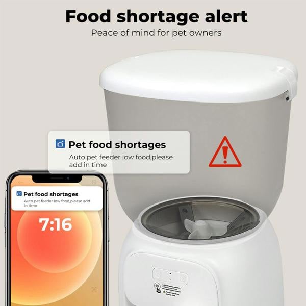 Skylos 4L Automatic Pet Feeder Wifi Auto Smart Dog Cat Food Dispenser Timer Feed