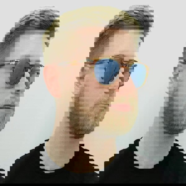 Persol Sunglasses 3152 9043/56 Brown Striped Yellow Blue Anti-Glare