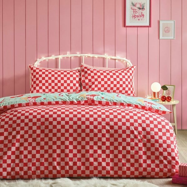 Catherine Lansfield Santa's Howdy Christmas Reversible Duvet Cover Set Green