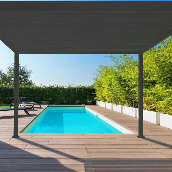 Ocean Designs Tivoli 3.6m x 3.6m Grey Frame Free Standing Pergola