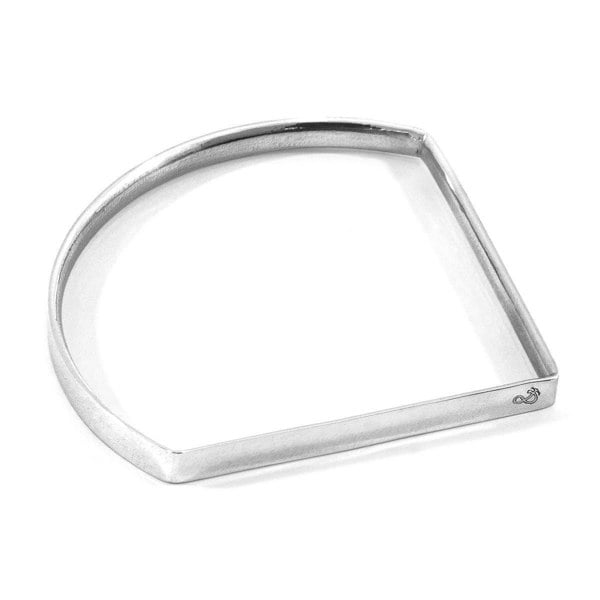 Anchor & Crew Holden Quarter Circle Geometric Silver Bangle