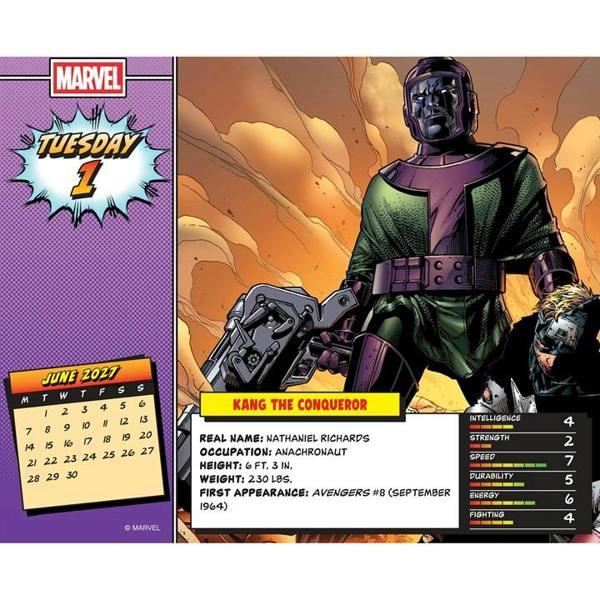 Disney, History of Marvel Comics Desk Calendar 2027, Desk Calendars, Day To View, Entertainment, Gift