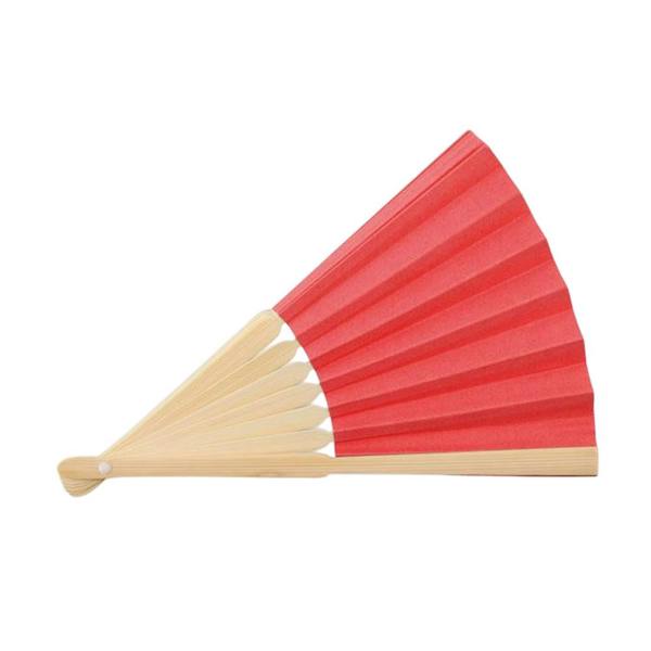 MidOcean Fanny Bamboo Handheld Fan - Red - 