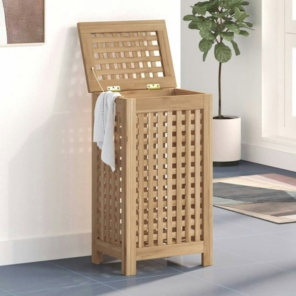Berkfield Wash Bin 35x25x60 cm Solid Wood Teak