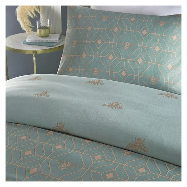 Furn Bee Deco Geometric Duvet Cover Set - Eau De Nil