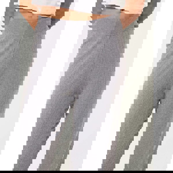 Blue Vanilla Ribbed Wide Leg Trousers