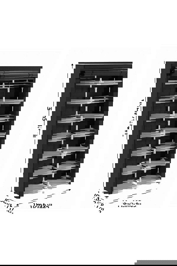 Living and Home Double-row Shoe Cabinet with Roll-Up Door