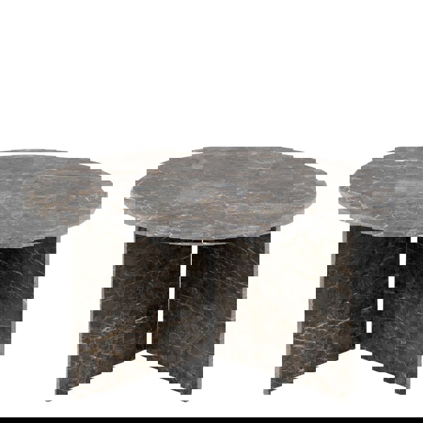 Furniture To Go Vega Round Coffee Table with Marron Marble Top 90cm