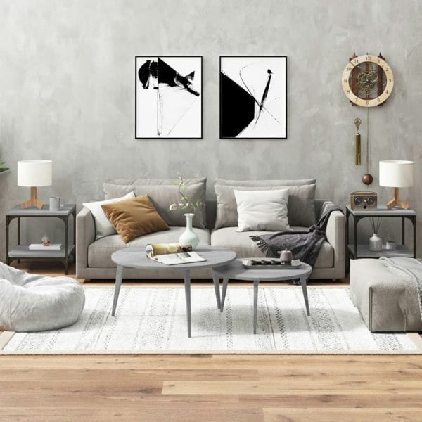 Berkfield Side Tables 2 pcs Grey Sonoma 40x40x40 cm Engineered Wood