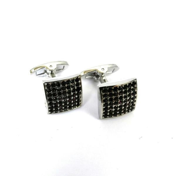 Black Lattice Square Cufflinks
