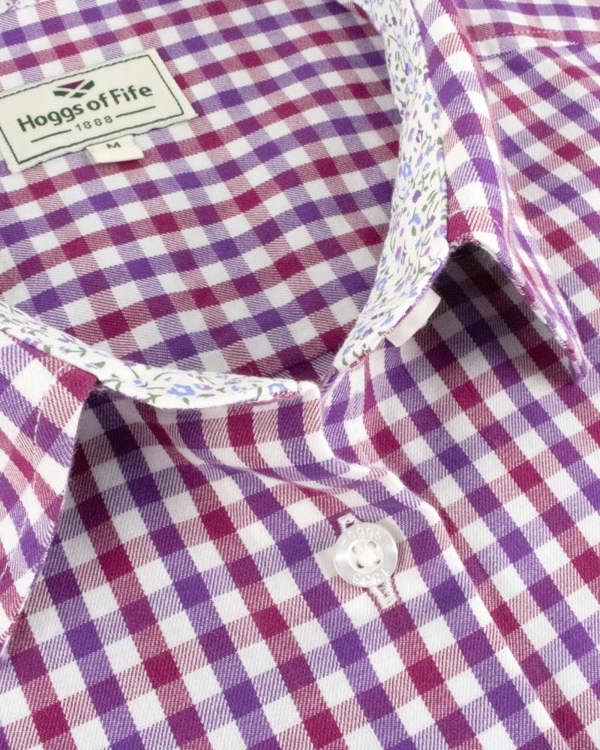 Hoggs of Fife Becky Check Blouse - Violet/Cerise