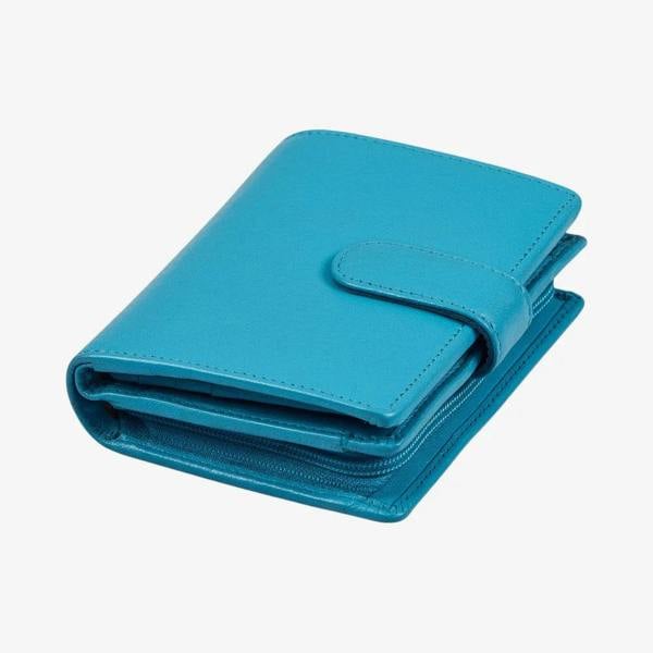  Stylish turquoise real leather purse for women with compact organised 
storage