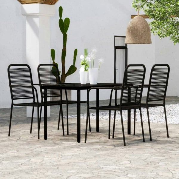 Berkfield 5 Piece Garden Dining Set Black