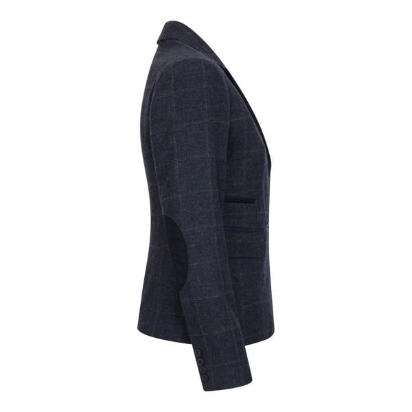 TruClothing Women's Navy Blue Tailored Fit Tweed Formal Blazer