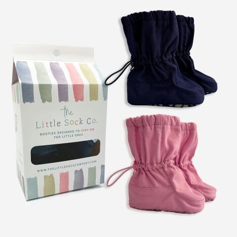 Little Sock Co. 2 Pack of All Weather Stay-on Booties - Showerproof & Windproof - Breeze + Aurora