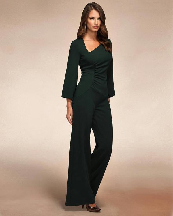 HotSquash Ruched Jumpsuit with Sleeves