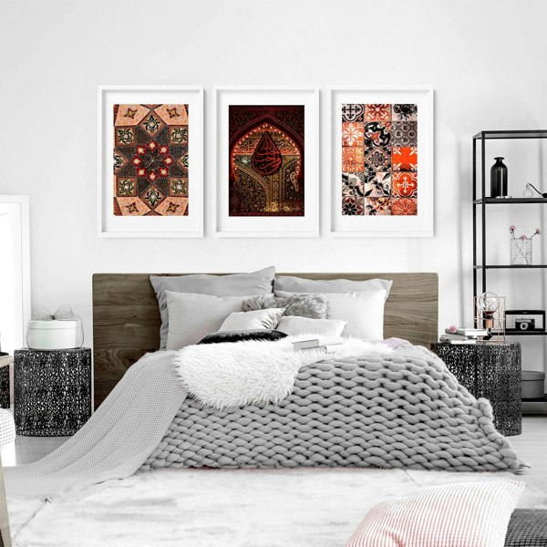 Islamic geometry patterns | set of 3 Bedroom wall art