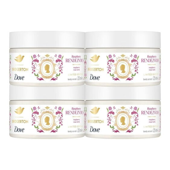 Dove Bridgerton Body Scrub Raspberry Rendezvous Exfoliator Scrub 225ml 4 Pack