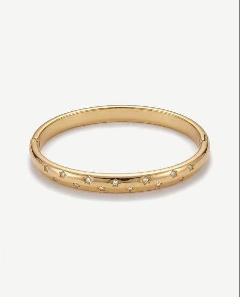 Elk & Bloom Chunky Gemstone Starlight 14K Gold Bangle