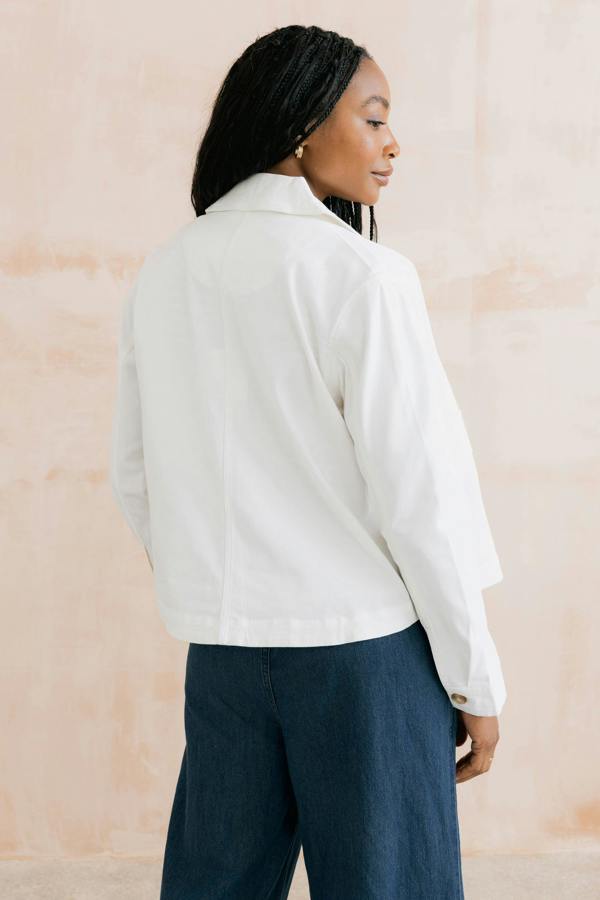 Lily & Me Effie Stretch Cotton Twill Jacket White
