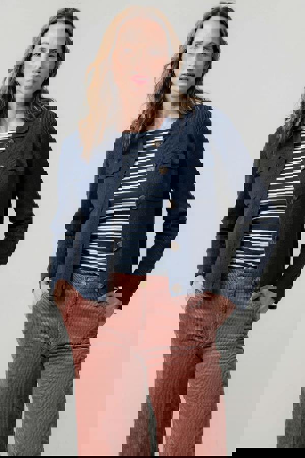 Lily & Me Chestnut Knitted Jacket Navy