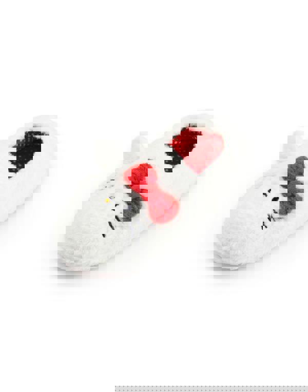 Hello Kitty Girls White Character Face Slip On Loafer Slippers