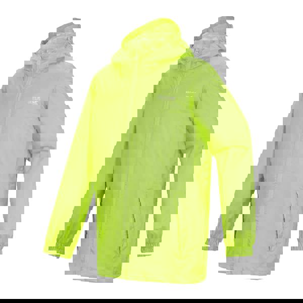 Regatta Great Outdoors Childrens/Kids Pack It Jacket III Waterproof Packaway Black - Sharp Green - 