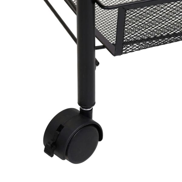 Berkfield 4-Tier Kitchen Trolley Black 46x26x85 cm Iron