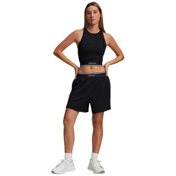 Under Armour Womens/Ladies Meridian Ribbed Relaxed Fit Running Shorts - Black - 