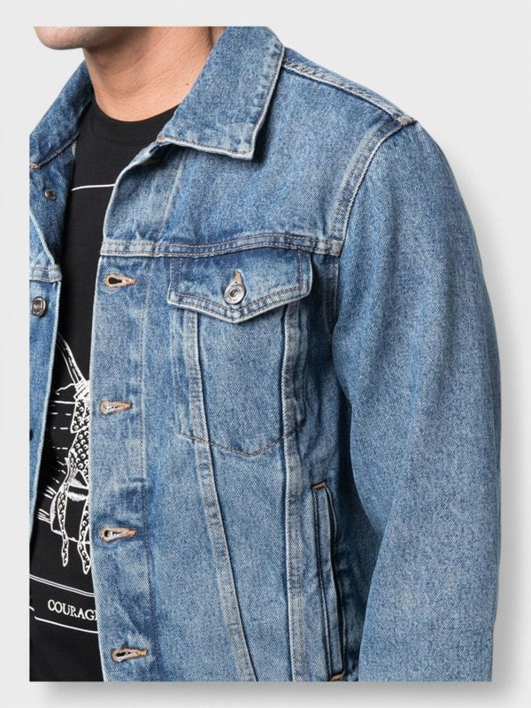Off - White Indust Slim Denim Jacket Medium Blue - Supplied FashionOff - White