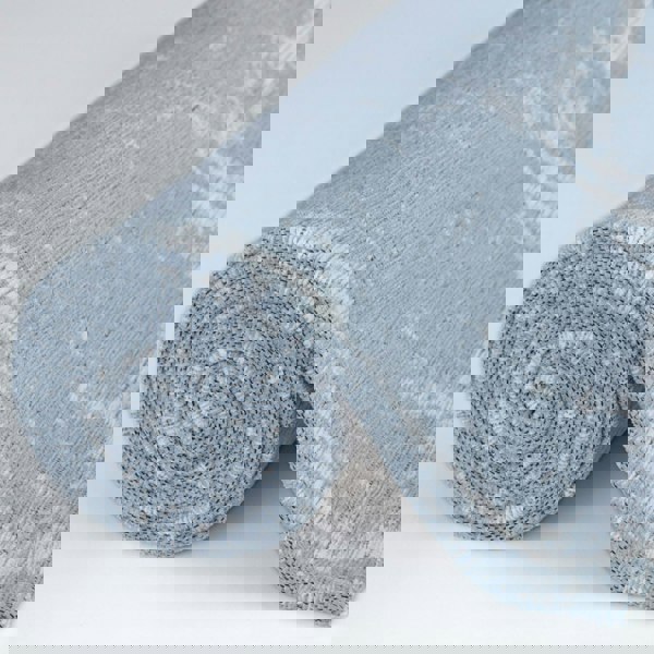 Machine Washable Flatweave Rug Abstract Blue