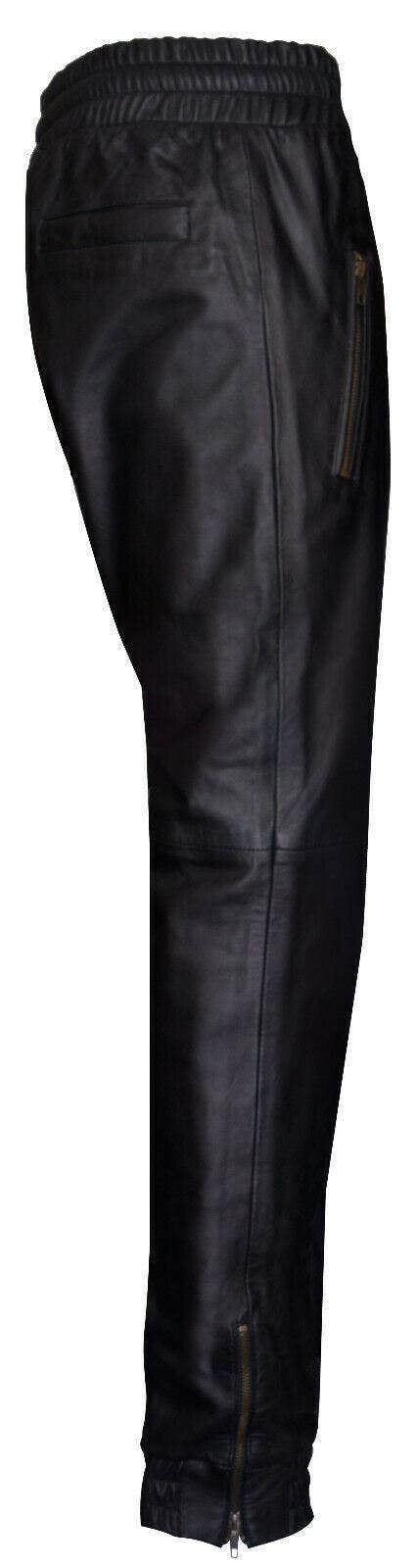 Infinity Leather Mens  Leather Jogging Bottoms-Boston