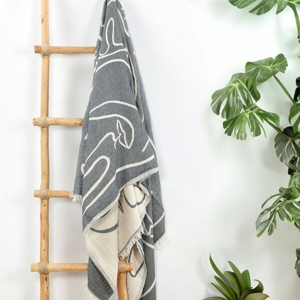 Cotton and Olive Contour Soft Cotton Jacquard Throw