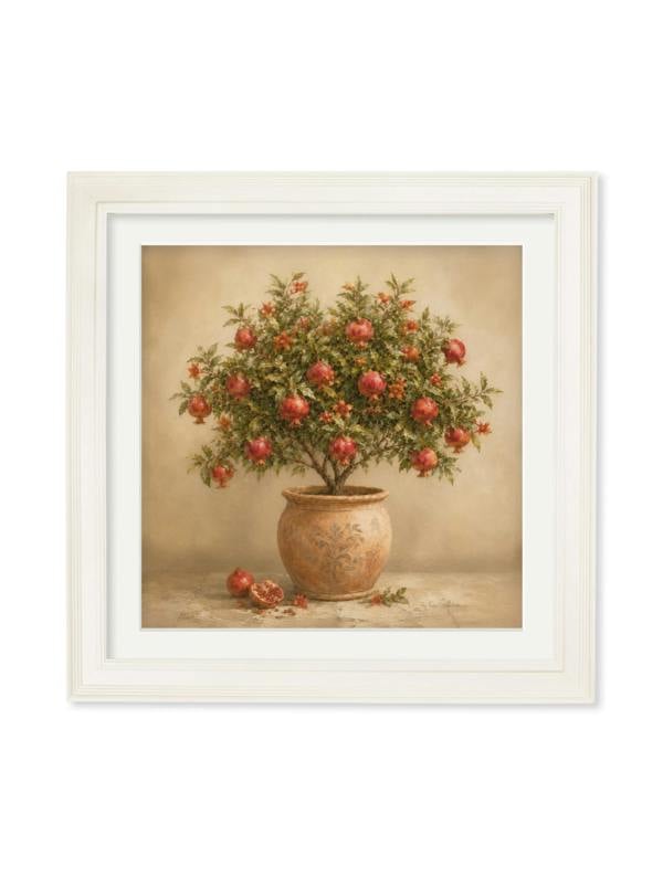 Exceptional Art The Pomegranate Tree - Cream Hurstwood Square Frame