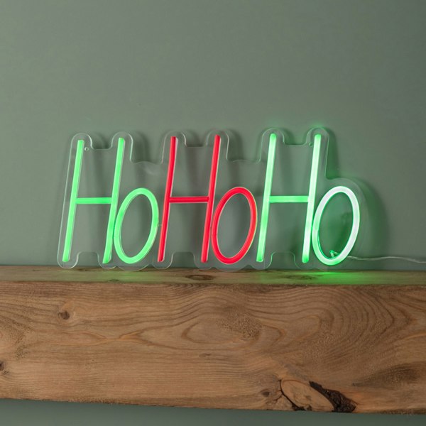 Samuel Alexander 40cm x 18cm Light up Ho Ho Ho Christmas Neon Flex Hanging Sign