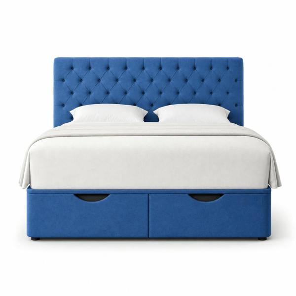 Great British Beds Chesterfield Divan Ottoman Bed - Blue Plush