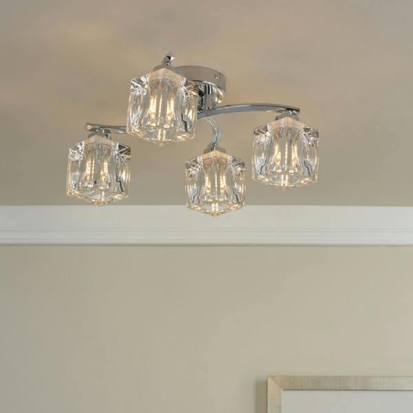 Pagazzi Lighting Coraline 4-Light Polished Chrome Semi-Flush Ceiling Light