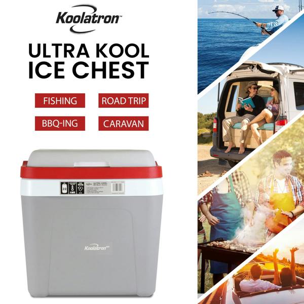 Koolatron Portable Cool Box 25L Mini Ice Chest Cooler Carry Handle for Camping Beach Fishing Travel RV