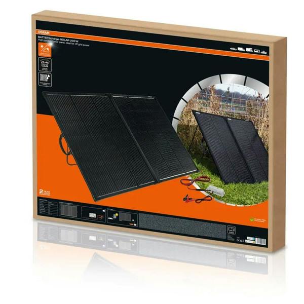 OSRAM BATTERYcharge Solar Battery Charger 200W Foldable Solar Panel with 20A Controller for 12V Leisure Batteries