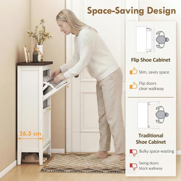 Flip-down Shoe Cabinet