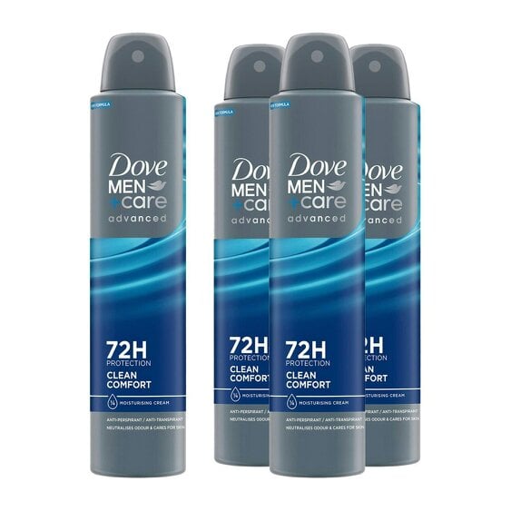 Dove Men+Care 4x Dove Anti-Perspirant Men+Care Advanced Clean Comfort 72H Protection Deo, 200ml