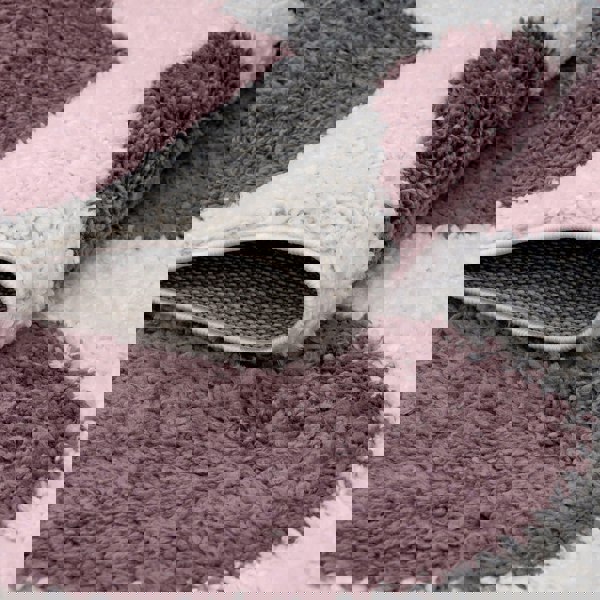 Moodi Shaggy Purple rug, underfloor heating, abstract design | THE RUGS