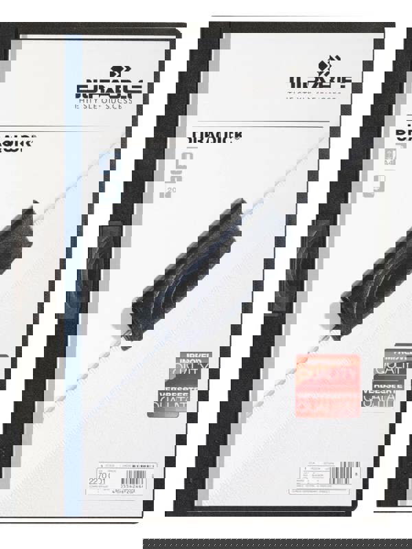 Durable DURAQUICK 20 Sheet Document Clip File Folder | 20 Pack | A4 Black