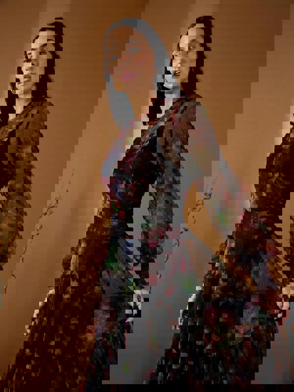 GWD Bettina Floral Mesh Midi Dress