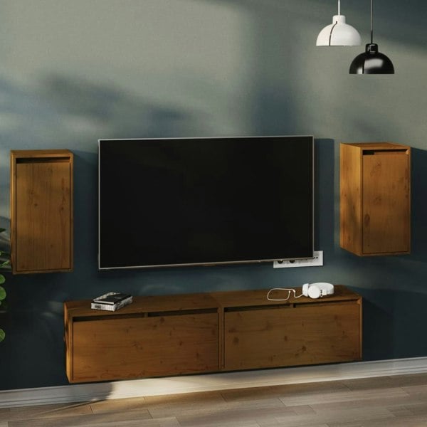 Berkfield Wall Cabinets 2 pcs Honey Brown 30x30x60 cm Solid Wood Pine