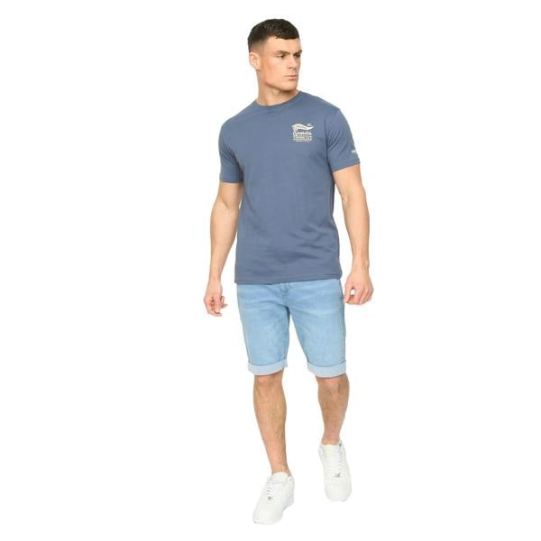 Crosshatch Mens Youlgreeve Denim Belted Shorts - Light Wash - 